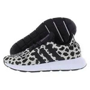 Adidas Black and White Leopard Print Sneakers